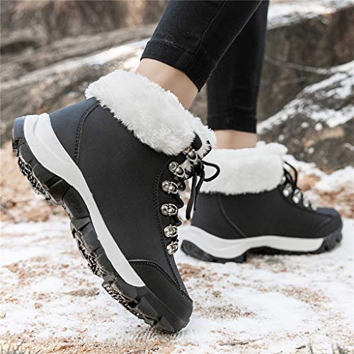 Posional BotíN De Ante con TacóN Western Mujer Botas Mujer, Calzado Lluvia Terciopelo Zapatos Preparados para El JardíN SeñOra Tallas Grandes Plataforma De Cuero Impermeable Terciopelo