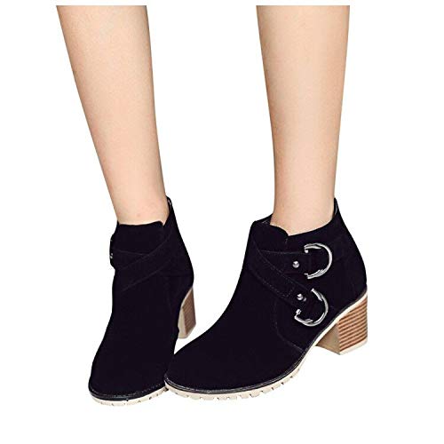 Posional Botines Mujer Planos Sandalias Tacon 3.8Cm Zapatos Mocasines Transpirable Chelsea Boots CuñA Moda Caqui Botas A Media Pierna para Mujer De Combate Tobillo con Zapatos TacóN Bajo Tachonado