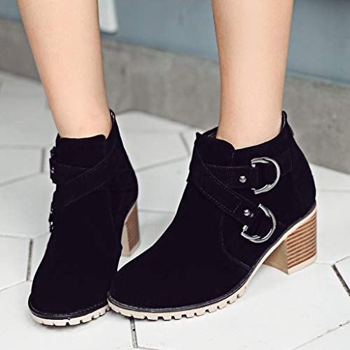 Posional Botines Mujer Planos Sandalias Tacon 3.8Cm Zapatos Mocasines Transpirable Chelsea Boots CuñA Moda Caqui Botas A Media Pierna para Mujer De Combate Tobillo con Zapatos TacóN Bajo Tachonado
