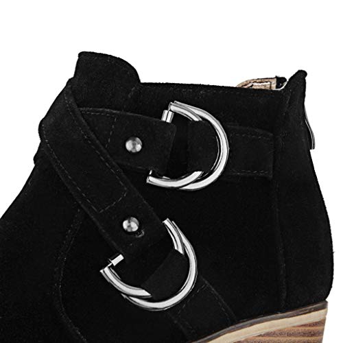 Posional Botines Mujer Planos Sandalias Tacon 3.8Cm Zapatos Mocasines Transpirable Chelsea Boots CuñA Moda Caqui Botas A Media Pierna para Mujer De Combate Tobillo con Zapatos TacóN Bajo Tachonado