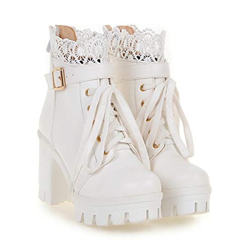 Posional Viernes Negro Zapatos de tacón Alto Botas de Cuero para Mujer con Botines Impermeable Anti Deslizante Zapatos