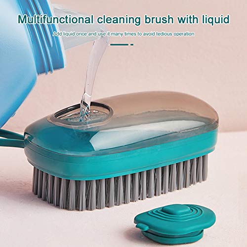 Pot Washing Soft Brush Kitchen Household Dishwashing Brush Laundry Brush Automatic Liquid Addition Shoe Cleaning Brush Blue