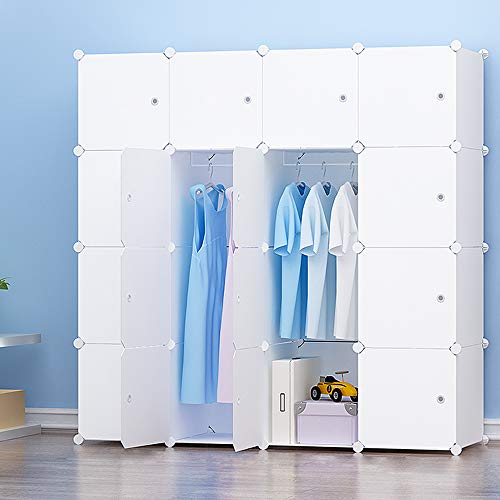 PREMAG - Guardarropa portátil para colgar ropa, armario combinado, armario modular para ahorrar espacio, organizador ideal para libros, juguetes