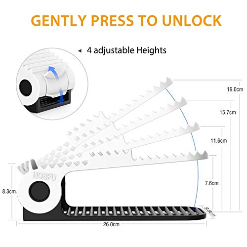 PREUP Organizador Zapatos Set de 12pcs Soporte de Calzado de 4 Niveles Altura Ajustable Organizadores de Zapatos para Armario Ahorra 50% de Espacio para Mujeres y Hombres