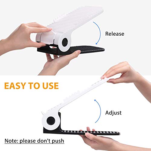 PREUP Organizador Zapatos Set de 12pcs Soporte de Calzado de 4 Niveles Altura Ajustable Organizadores de Zapatos para Armario Ahorra 50% de Espacio para Mujeres y Hombres