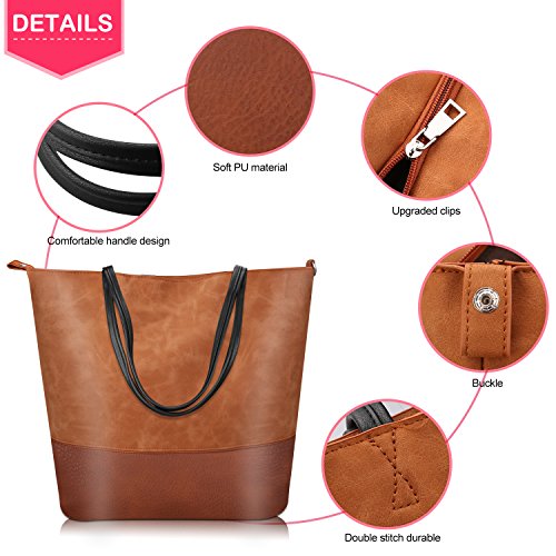 Proking Mujer Bolso de Mano Grande Bolso de Hombro Bolso Tote Bag Bolsos Shopper Bolso de cuero de la PU Gran capacidad Bolsos de Mujer