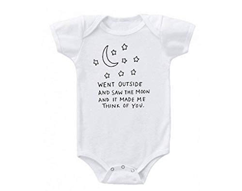 Promini Body para bebés de moda con texto en inglés "Saw The Moon and Made Me Think of You"