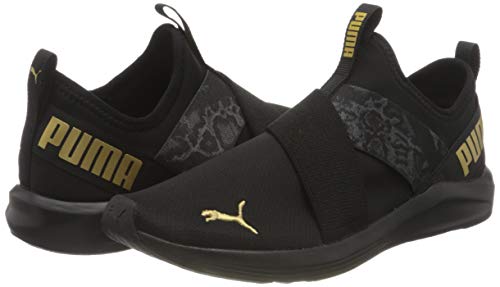 PUMA 194408, Zapatillas de Gimnasio Mujer, Negro Metálico Plata, 38 EU
