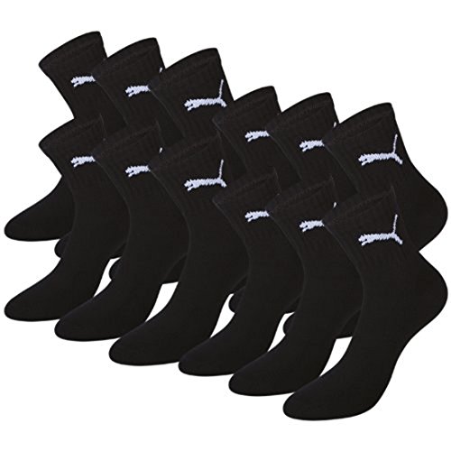 Puma - Calcetines Deportivos para Hombre (12 Unidades), Todo el año, Hombre, Color Negro, tamaño 35-38