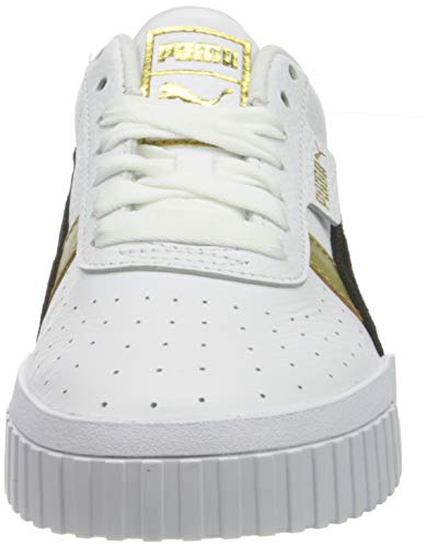 PUMA Cali Varsity Wn'S, Zapatillas Mujer, Blanco White Black Team Gold, 42 EU