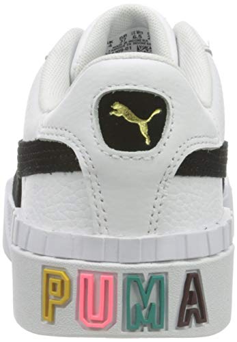 PUMA Cali Varsity Wn'S, Zapatillas Mujer, Blanco White Black Team Gold, 42 EU