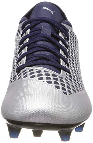 Puma Future 2.4 FG/AG, Zapatillas de Fútbol Hombre, Plateado Silver-Peacoat 04, 42.5 EU
