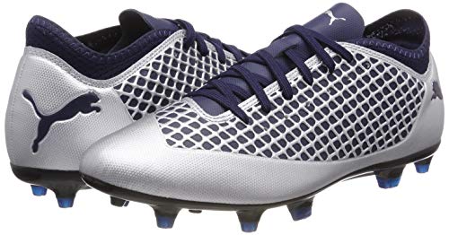 Puma Future 2.4 FG/AG, Zapatillas de Fútbol Hombre, Plateado Silver-Peacoat 04, 42.5 EU