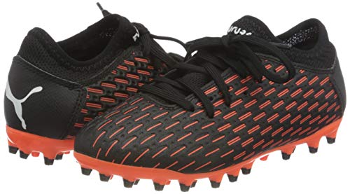 PUMA Future 6.4 MG JR, Zapatillas de fútbol, Negro Black White/Shocking Orange, 28 EU