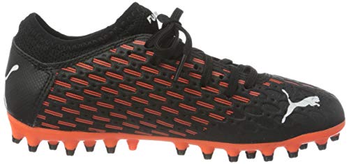 PUMA Future 6.4 MG JR, Zapatillas de fútbol, Negro Black White/Shocking Orange, 28 EU