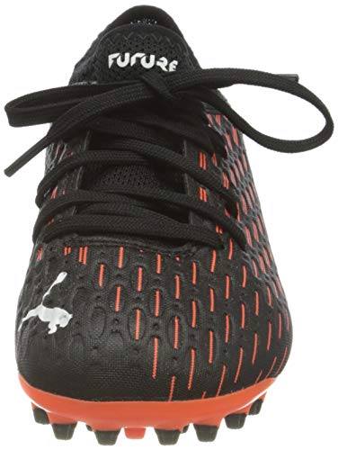 PUMA Future 6.4 MG JR, Zapatillas de fútbol, Negro Black White/Shocking Orange, 28 EU