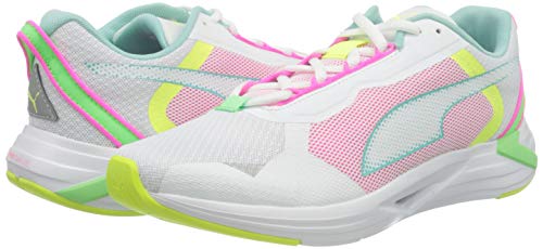 PUMA Minima Wn's, Zapatillas para Correr de Carretera Mujer, Blanco White/Aruba Blue/Elektro Green, 37.5 EU