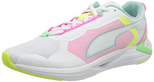 PUMA Minima Wn's, Zapatillas para Correr de Carretera Mujer, Blanco White/Aruba Blue/Elektro Green, 37.5 EU