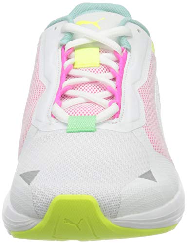 PUMA Minima Wn's, Zapatillas para Correr de Carretera Mujer, Blanco White/Aruba Blue/Elektro Green, 37.5 EU