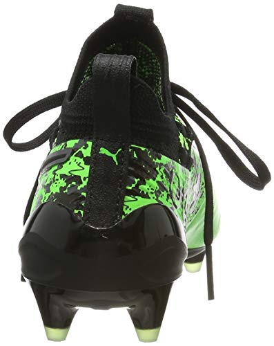 Puma One 19.1 FG/AG Jr, Zapatillas de Fútbol Unisex Niños, Verde (Green Gecko Black-Charcoal Gray), 37 EU