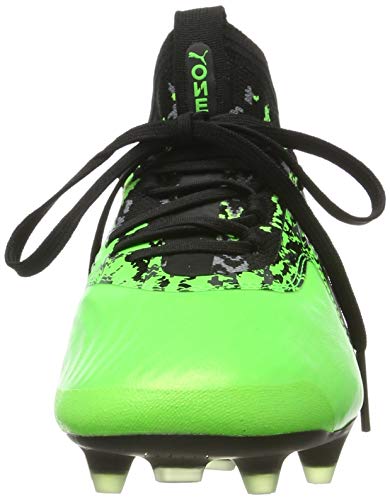 Puma One 19.1 FG/AG Jr, Zapatillas de Fútbol Unisex Niños, Verde (Green Gecko Black-Charcoal Gray), 37 EU