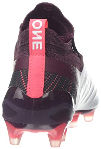 PUMA One 5.1 FG/AG Wn's, Botas de fútbol Mujer White-Vineyard Wine Silver, 40 EU