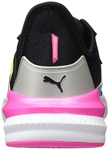 PUMA Platinum Metallic Wns, Zapatillas de Gimnasio Mujer, Negro Black/Luminous Pink/Fizzy Yellow, 42.5 EU