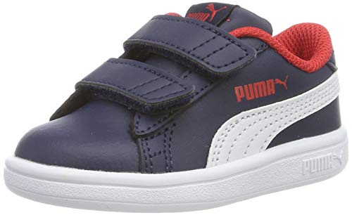 PUMA Smash V2 L V Inf, Zapatillas Unisex bebé, Azul (Peacoat White), 21 EU