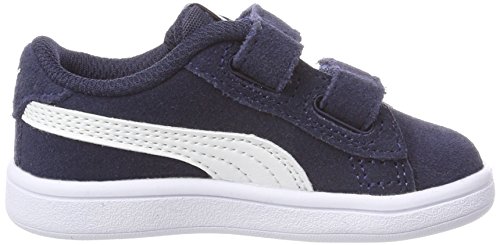 PUMA Smash V2 SD V Inf, Zapatillas Unisex niños, Azul (Peacoat White), 27 EU