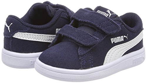 PUMA Smash V2 SD V Inf, Zapatillas Unisex niños, Azul (Peacoat White), 27 EU