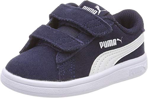 PUMA Smash V2 SD V Inf, Zapatillas Unisex niños, Azul (Peacoat White), 27 EU