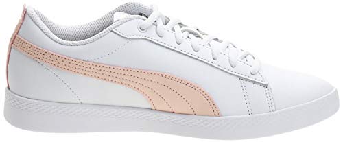 PUMA Smash Wns V2 L, Zapatillas Mujer, Blanco (White/Peach Parfait/Silver), 40 EU