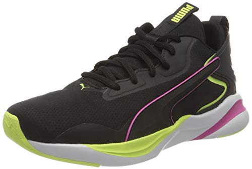 PUMA SOFTRIDE Rift Tech WN'S, Zapatillas para Correr de Carretera Mujer, Negro Black/Fizzy Yellow, 37.5 EU