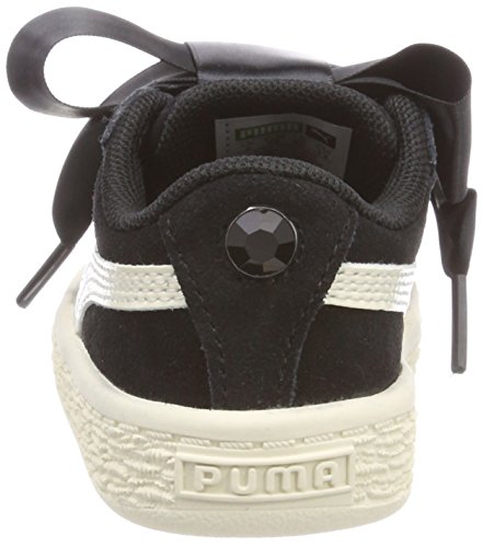 Puma Suede Heart Jewel Inf, Zapatillas Niñas, Negro Black-Whisper White, 27 EU