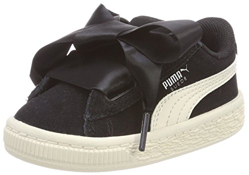 Puma Suede Heart Jewel Inf, Zapatillas Niñas, Negro Black-Whisper White, 27 EU
