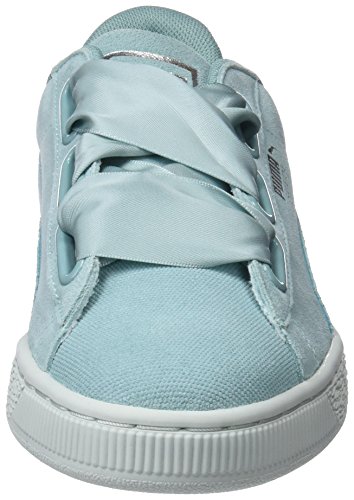 Puma Suede Heart Pebble, Zapatillas Mujer, Verde (Aquifer-Blue Flower), 38.5 EU