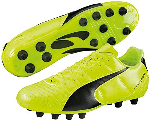 PUMA Universal II Firm Ground, Botas de fútbol Unisex Adulto, Verde Seguridad Amarillo Negro, 47 EU