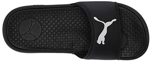 PUMA Women's Cool Cat Slide Sandal, Black White, 9 M US