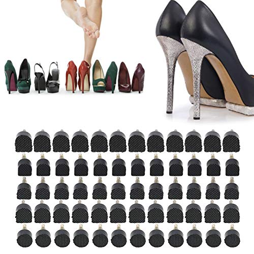 Puntas de zapatos para tacones, 60 piezas de puntas de repuesto de tacón alto duradero TPU material de reparación de zapatos, incluye 5 tamaños diferentes