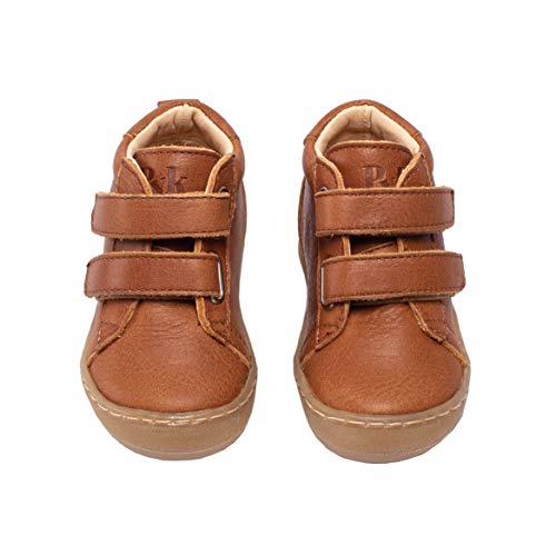 Pyk - Zapatillas de piel ecológica para niños y niñas, color coñac, talla 20-25, color Marrón, talla 23 EU