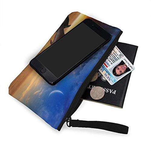 Quecci Monederos De Tela con Cremallera UNE-Start-up-veut-apprendre-a-parler-aux-dauphins Women and Girls Cute Fashion Canvas Coin Purse Change Cash Bag Zipper Small Purse Wallets