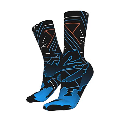 QUEMIN Regalos de Navidad para hombres Daft PunkMen Women Calcetines de color en contraste, 40cm Calcetín de bota para correr, deportes, al aire libre (40cm / 15.7in)