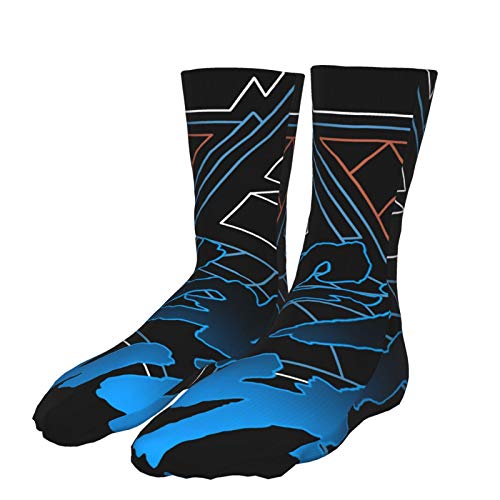 QUEMIN Regalos de Navidad para hombres Daft PunkMen Women Calcetines de color en contraste, 40cm Calcetín de bota para correr, deportes, al aire libre (40cm / 15.7in)