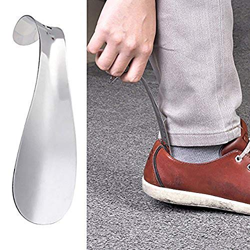 Queta Calzador de Zapatos de Metal con Mango Cómodo para Varias Botas y Zapatos Adecuados para Hombres, Mujeres, Niños, Ancianos, Embarazadas