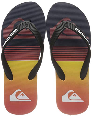 Quiksilver Molokai Slab, Flip-Flop Hombre, Black/Black/Orange, 42 EU