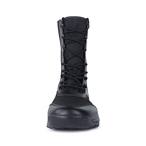 QUNLON Botas transpirables antideslizantes resistentes al desgaste tácticas militares para hombres Zapatos de trabajo ligeros de combate en la selva Black 45EU