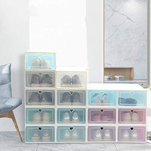 Ranura de calzado ajustable Organizador de zapatos Paquete de zapatos de almacenamiento apilable Barco de armario Estante de plástico Caja de zapatos Clear Closet Organizador de zapatos para mujer Zap