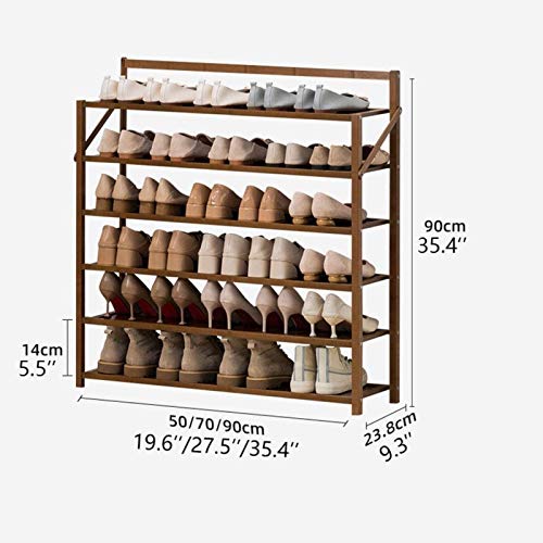 Ranuras de zapato ajustables Organizador Bastidore Rack de zapatos 6 niveles bastidores de zapatos plegables de bambú Soporte de zapato moderno Sencillez Hogar Puerta Estante de zapata Sala de pasillo