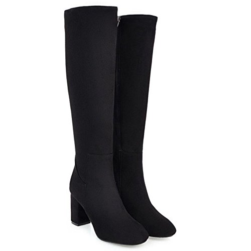 RAZAMAZA Botas de Rodilla Tacon Alto para Mujer (38 AS, SU Black)