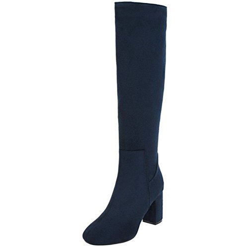 RAZAMAZA Botas de Rodilla Tacon Alto para Mujer (40 AS, SU Bule)